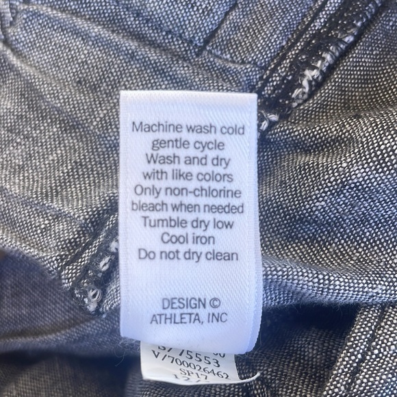 Athleta Linen Drawstring Pants Heathered Gray Size 8 Petite - Picture 7 of 7